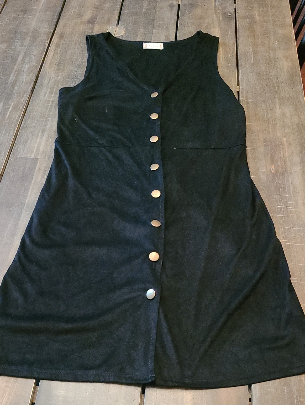 Altar'd State Black Sleeveless Button-Front Mini Dress
